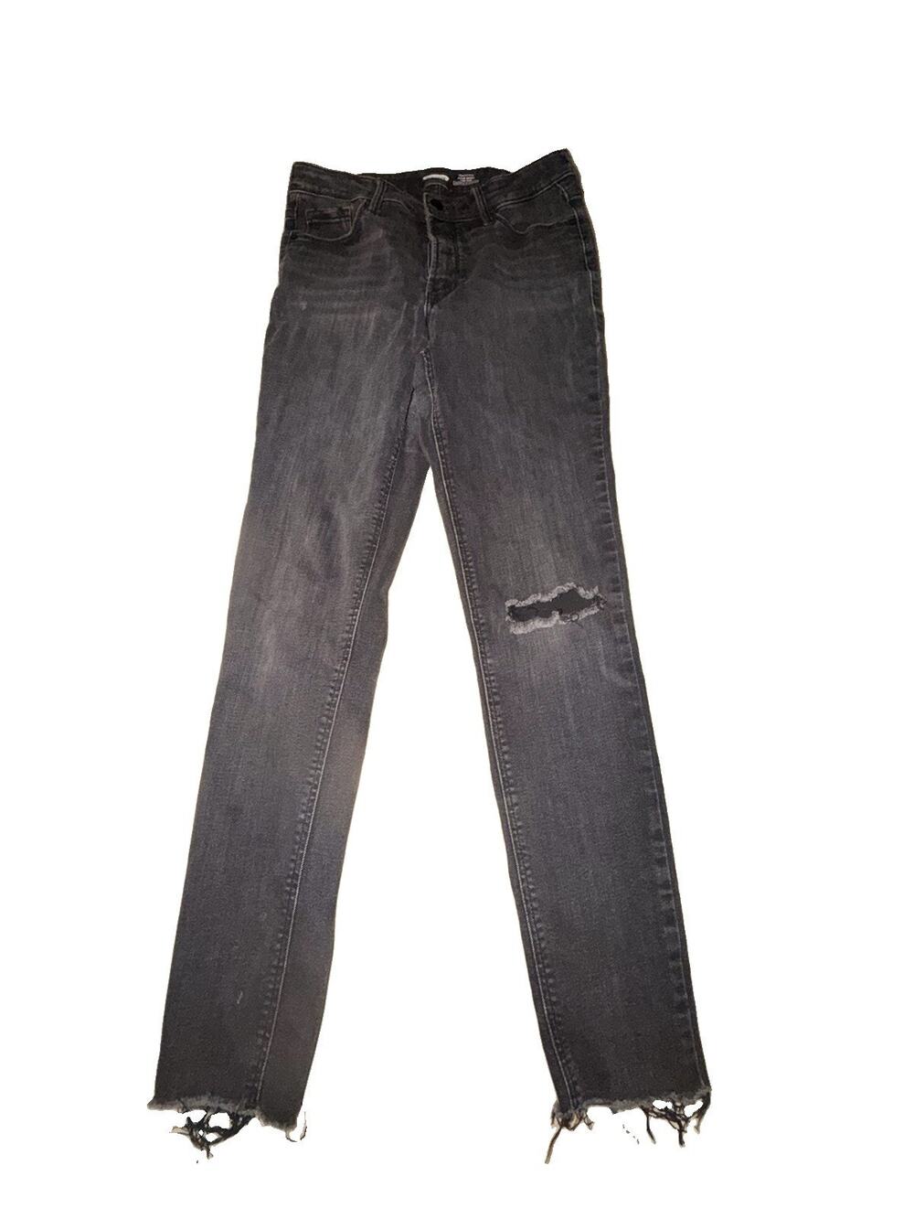 Gray Black Old Navy Skinny Jeans High Rise Rockstar Size 8 X29